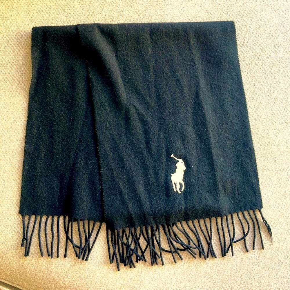 Polo Ralph Lauren 100% Lambswool Scarf – Black